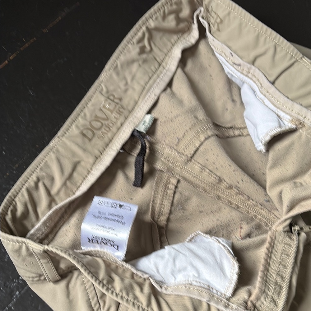 Tan Flat-Front Cotton Trousers for Versatile Wear
